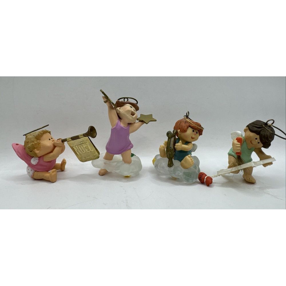 Vintage 1980's Hallmark "Musical Angel"‎ 4 Christmas Ornaments EUC